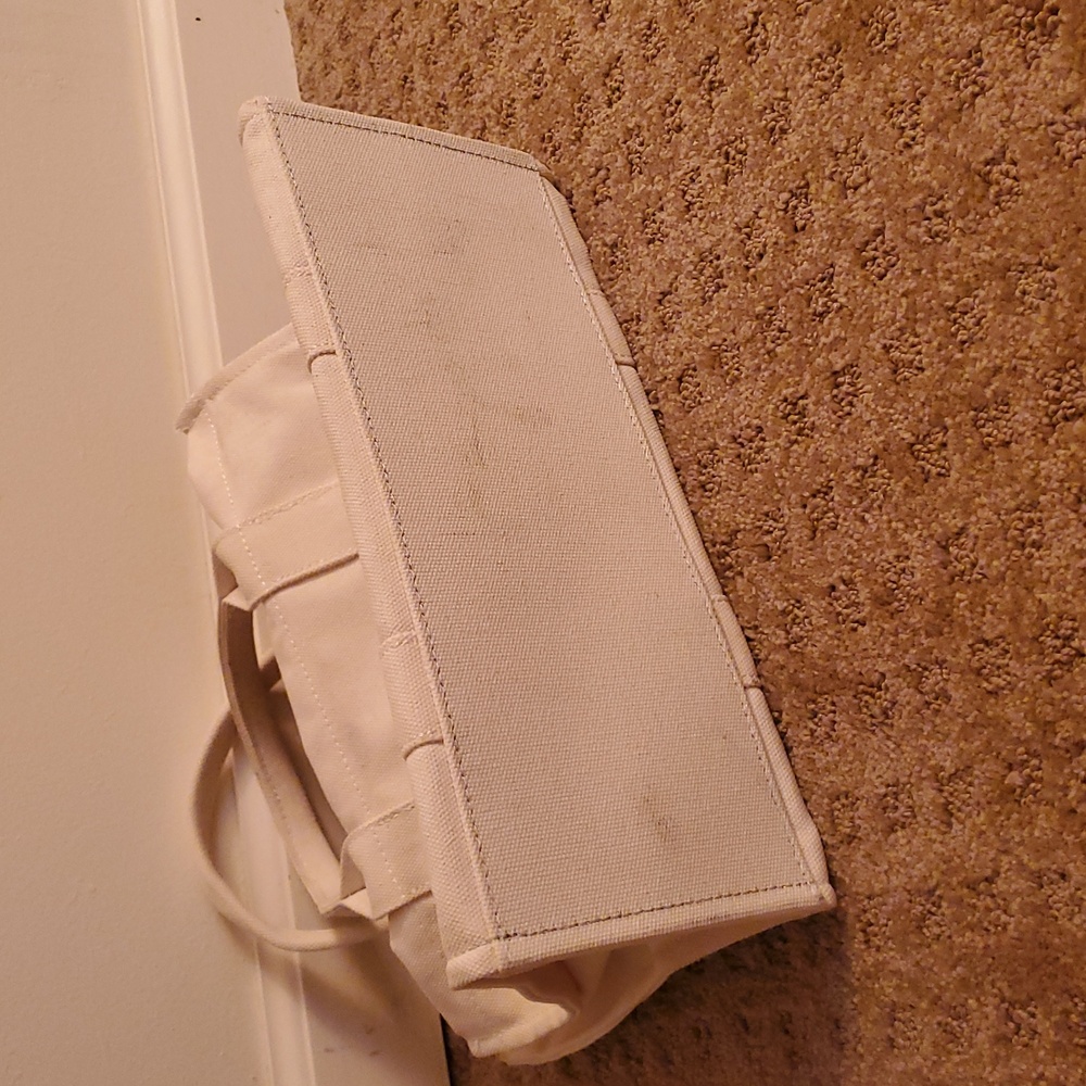 Cream Tote Bag with Patterned Strap - Picture 7 of 8